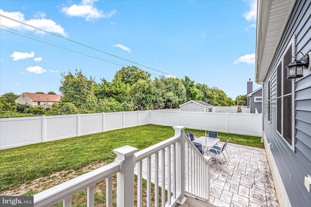 view of patio featuring a fenced backyard