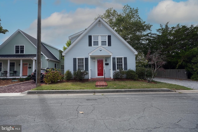 view of front of house with a front yard