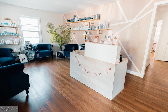 interior space featuring dark hardwood / wood-style flooring