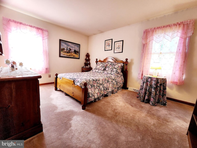 bedroom with carpet