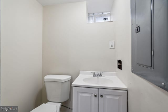 bathroom with vanity and toilet