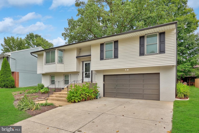 split foyer home with a garage