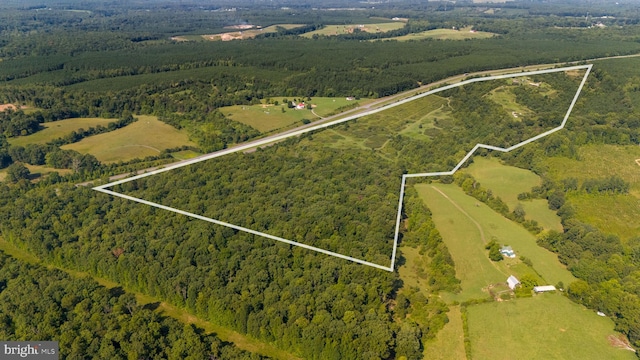 aerial view featuring a rural view