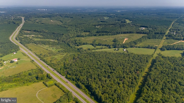 aerial view featuring a rural view