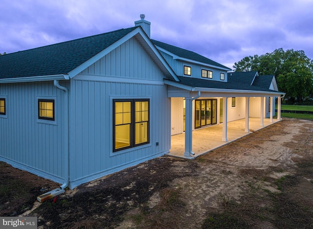 rear view of property with a patio