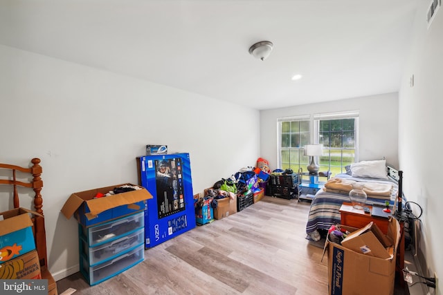 misc room with light hardwood / wood-style flooring