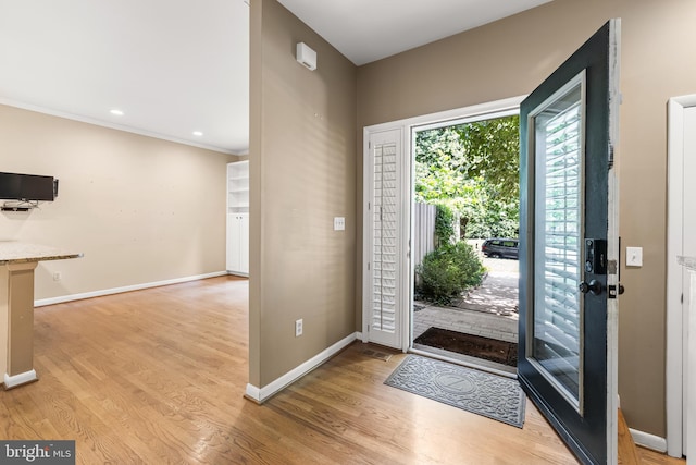 foyer featuring light hardwood / wood-style floors