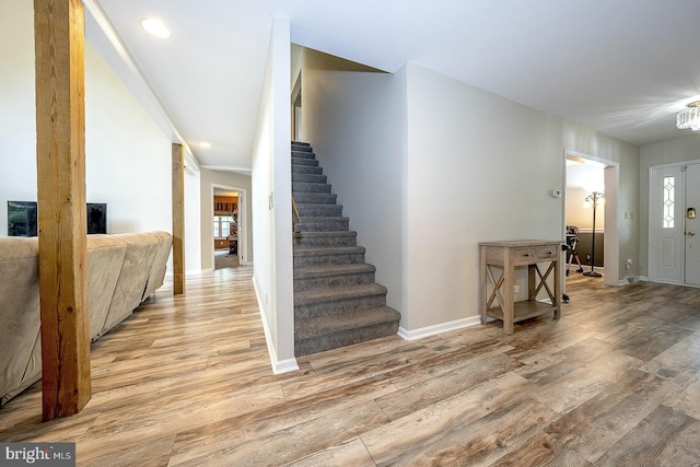 foyer featuring light hardwood / wood-style flooring