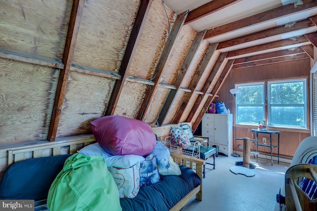 attic with a baseboard radiator