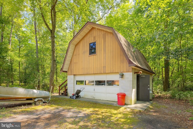 view of garage