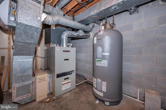 utility room featuring electric water heater