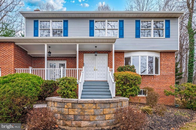 view of front of property with covered porch