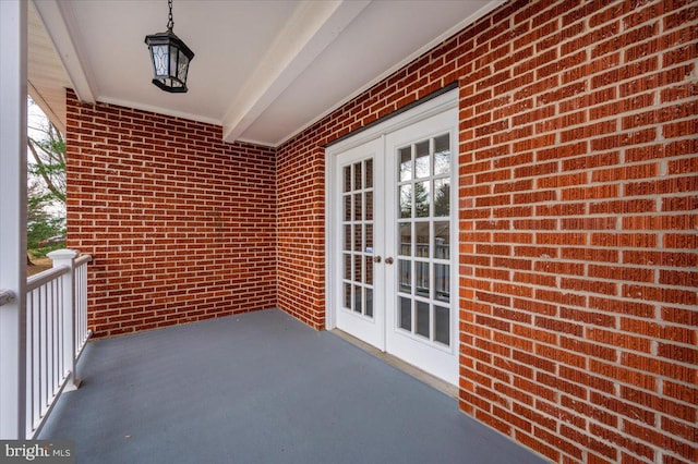 balcony with french doors