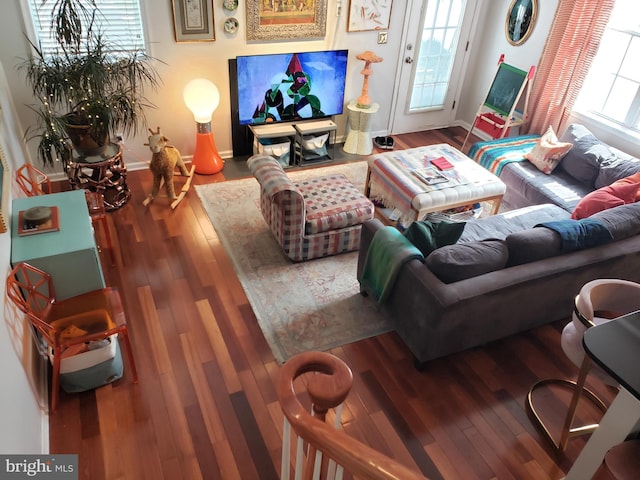 living room featuring hardwood / wood-style floors