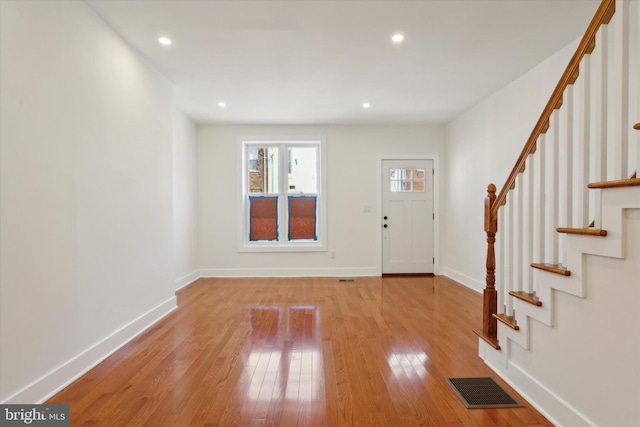 entryway with light wood-type flooring