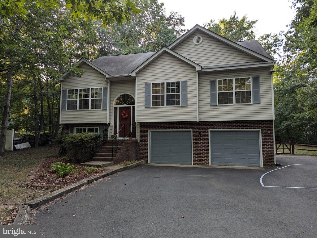 bi-level home with a garage