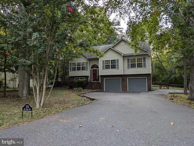 bi-level home with a garage