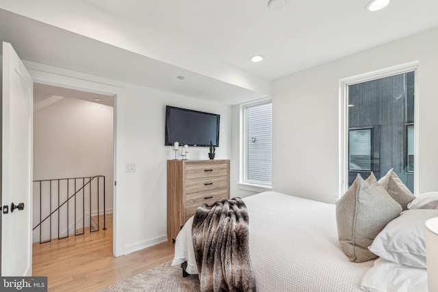 bedroom featuring hardwood / wood-style flooring