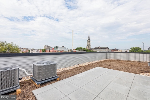 view of patio featuring central AC