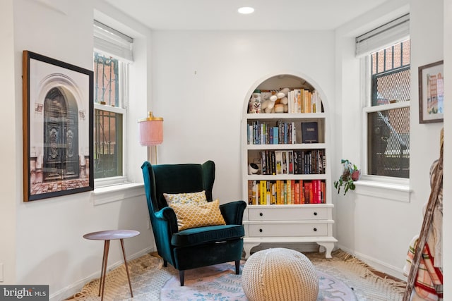 sitting room with a healthy amount of sunlight