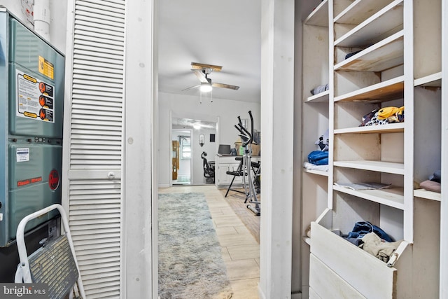 corridor featuring light hardwood / wood-style flooring