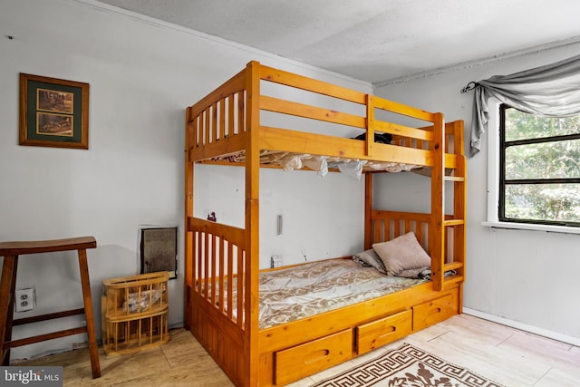 bedroom with a textured ceiling