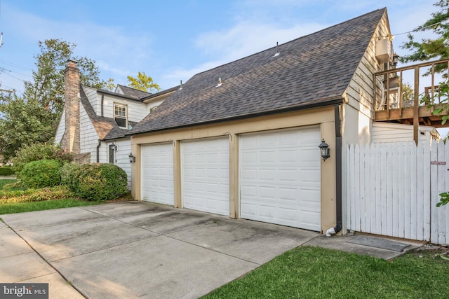 view of garage