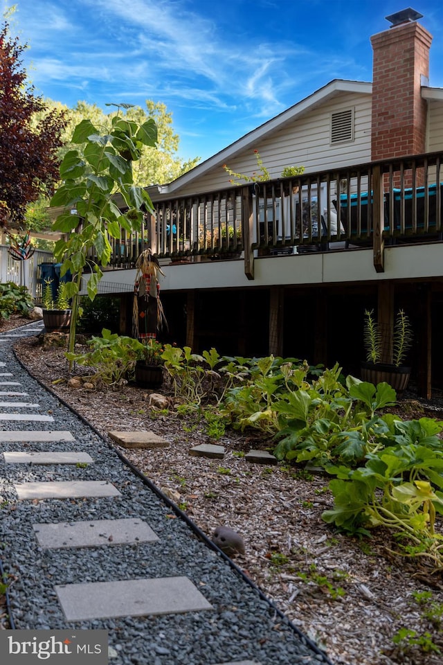 exterior space with a wooden deck