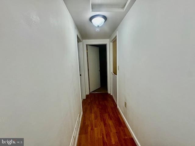 hall featuring dark hardwood / wood-style floors