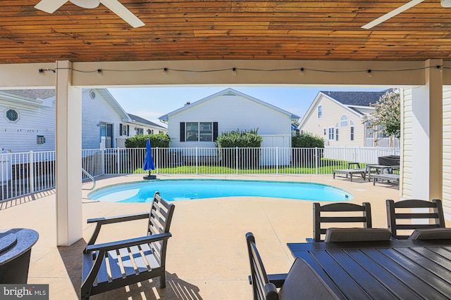 view of pool featuring a patio