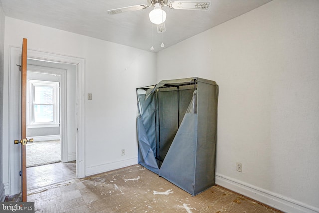 miscellaneous room with ceiling fan