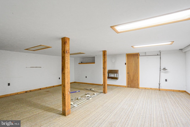 basement with carpet