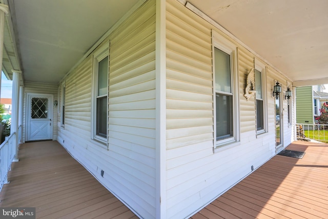 deck with covered porch