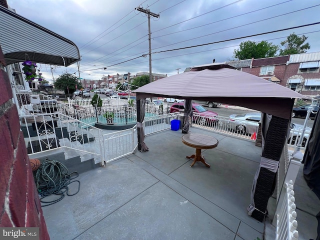 view of patio / terrace featuring a gazebo