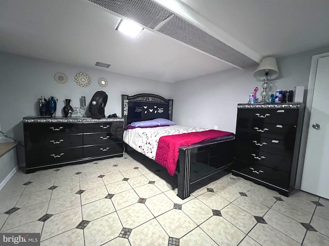 view of tiled bedroom