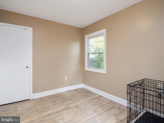 empty room featuring light wood-type flooring