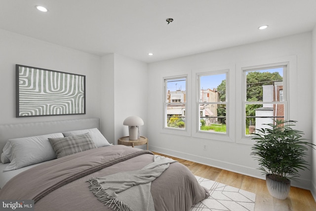 bedroom featuring light hardwood / wood-style flooring