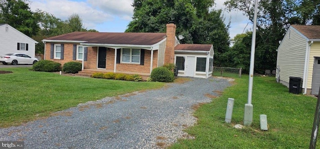 view of front of home with a front yard