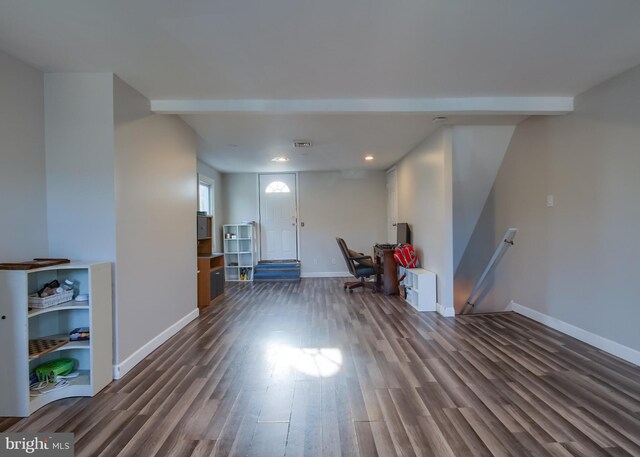 interior space featuring dark hardwood / wood-style flooring