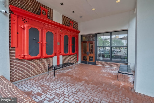 property entrance with french doors