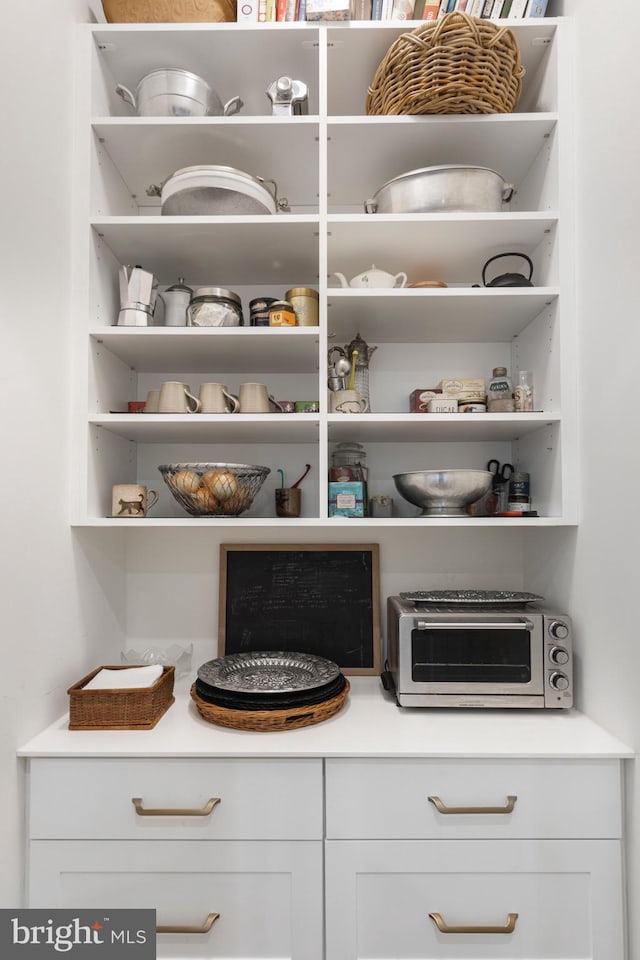 interior space with white cabinets