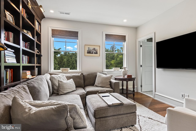 living room featuring hardwood / wood-style flooring