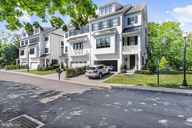 exterior space with a garage