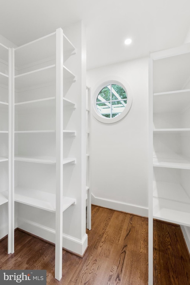 interior space with hardwood / wood-style flooring