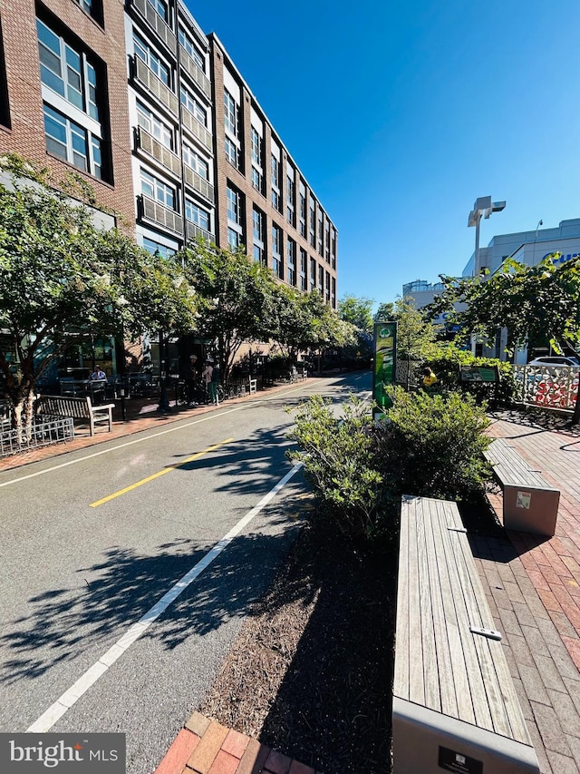 view of road featuring sidewalks