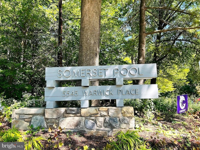 view of community sign