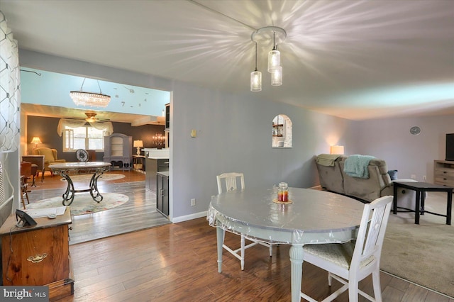 dining room with hardwood / wood-style floors