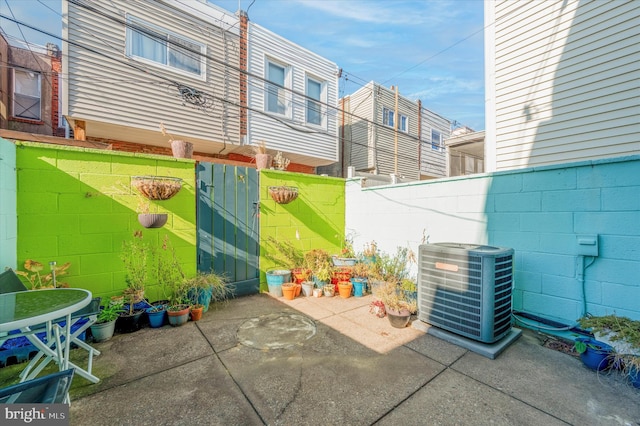 view of patio with central AC unit