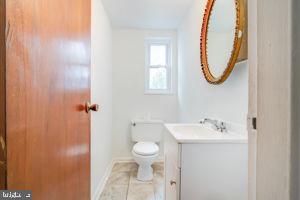 bathroom with toilet and vanity