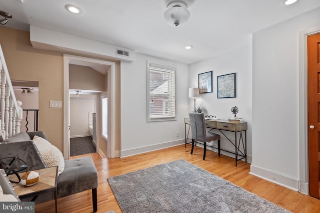 interior space featuring light hardwood / wood-style floors